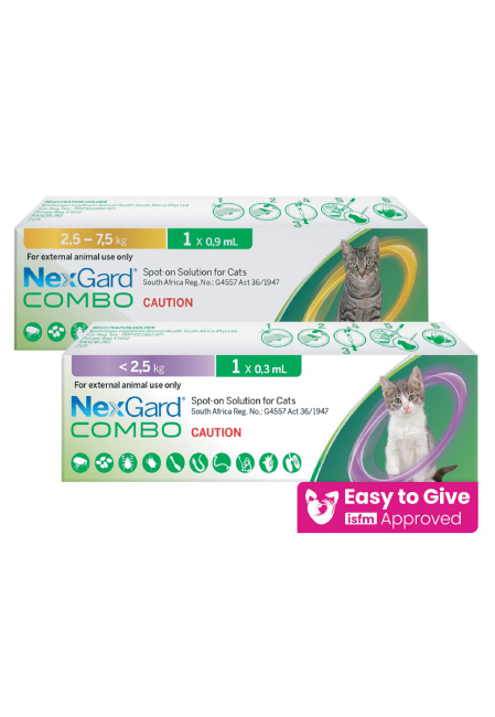 NexGard Combo family range pack shots